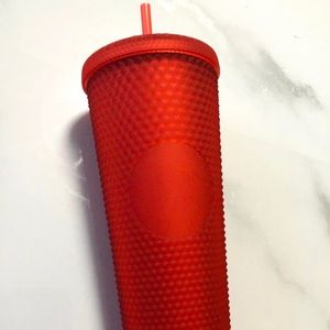 New Starbucks Red Matted Studded Cup